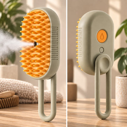 Brosse Vapeur 3-en-1 coloris Café, face et dos
