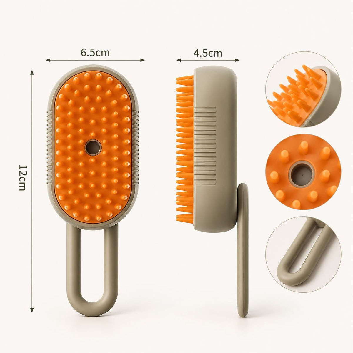 Dimensions de la Brosse Vapeur : 12 cm x 6,5 cm x 4,5 cm