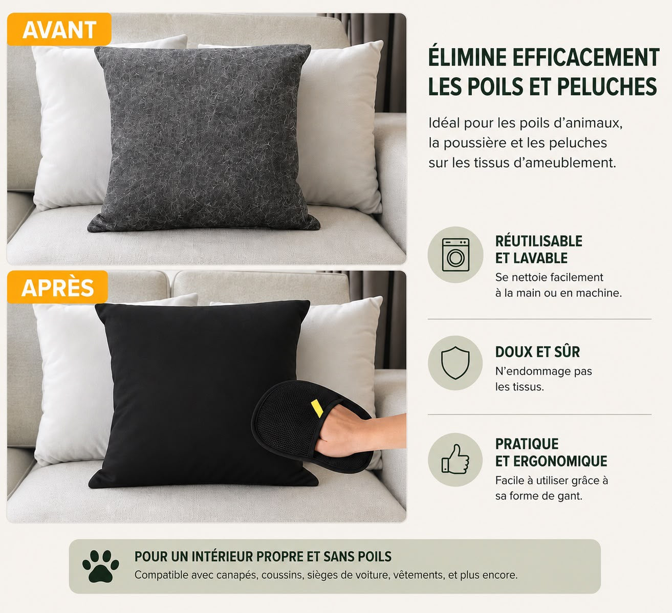 Brosse Magique Anti-Poils Chien & Chat