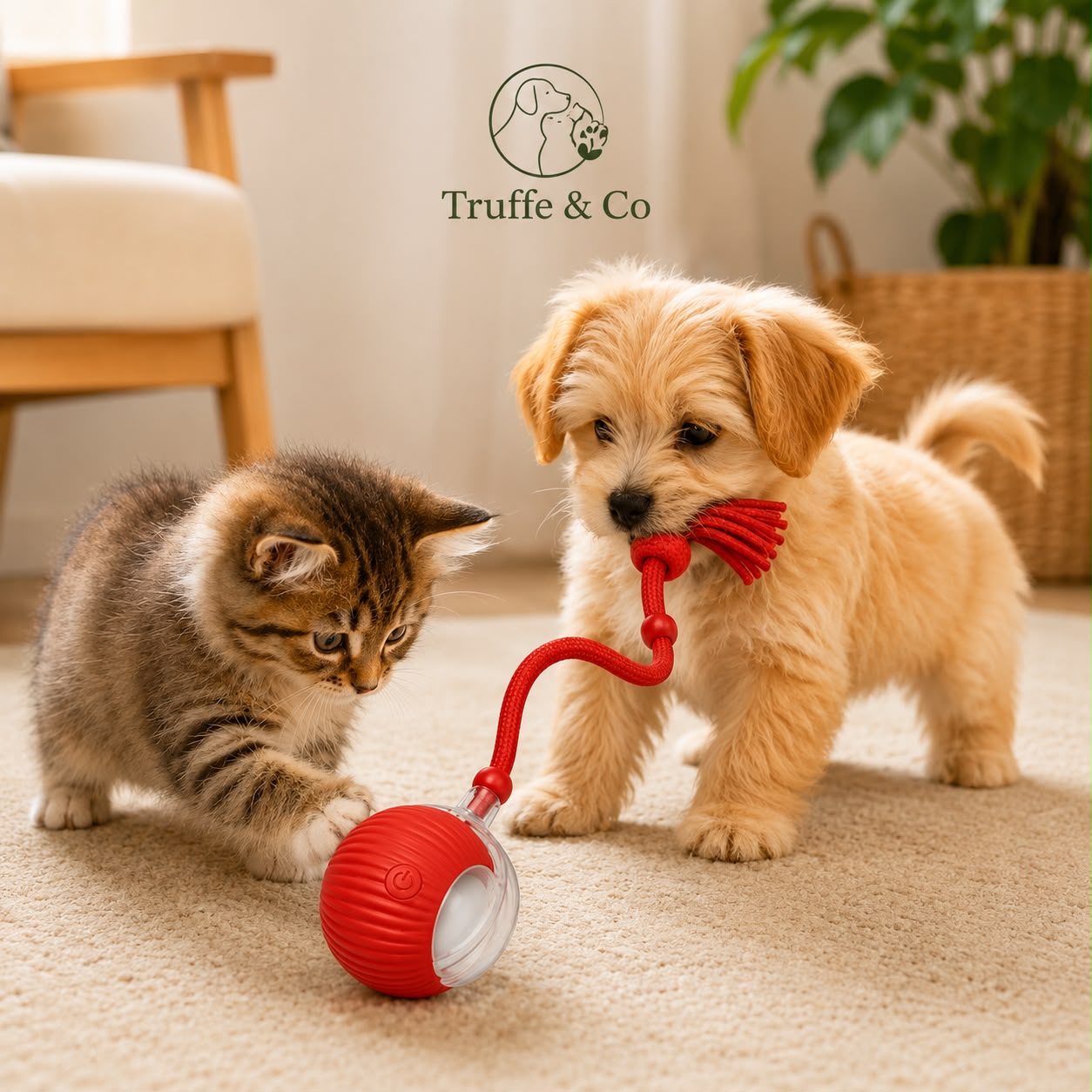 Automatischer Interaktiver Ball 🐾 Intelligentes, wiederaufladbares Spielzeug für Katzen & kleine Hunde
