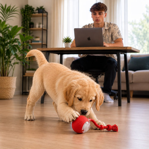 Balle Interactive Automatique 🐾 Jouet Intelligent Rechargeable pour Chat & Petit Chien