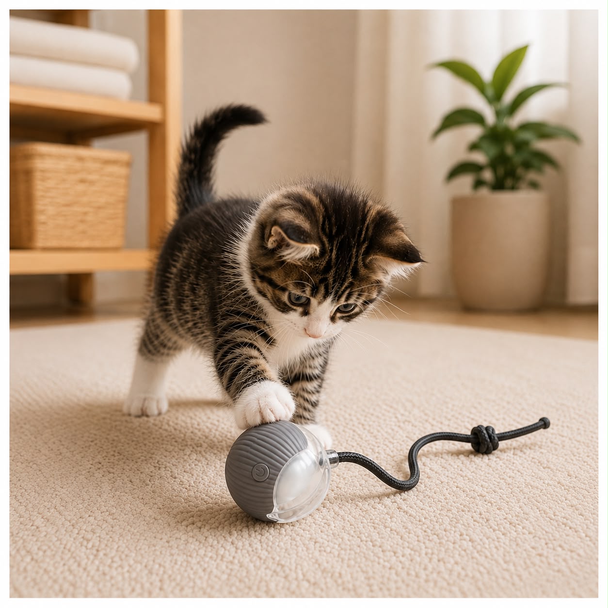 Automatischer Interaktiver Ball 🐾 Intelligentes, wiederaufladbares Spielzeug für Katzen & kleine Hunde