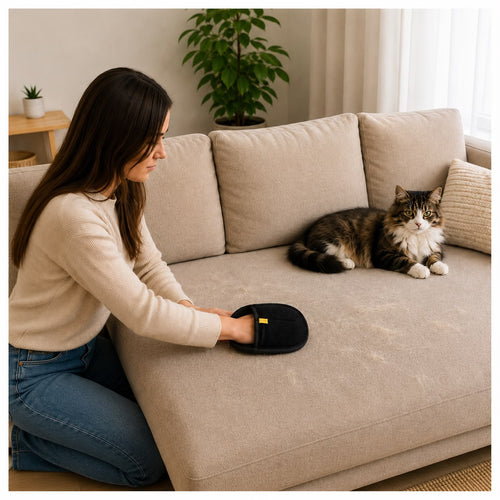 Brosse magique anti-poils pour chien et chat - détail de la matière