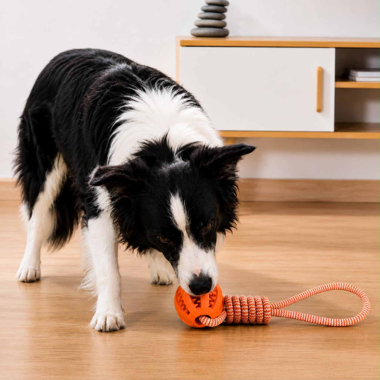 Spielzeug Ball & Seil 🐾 Zahnreinigend Anti-Langeweile für Hunde