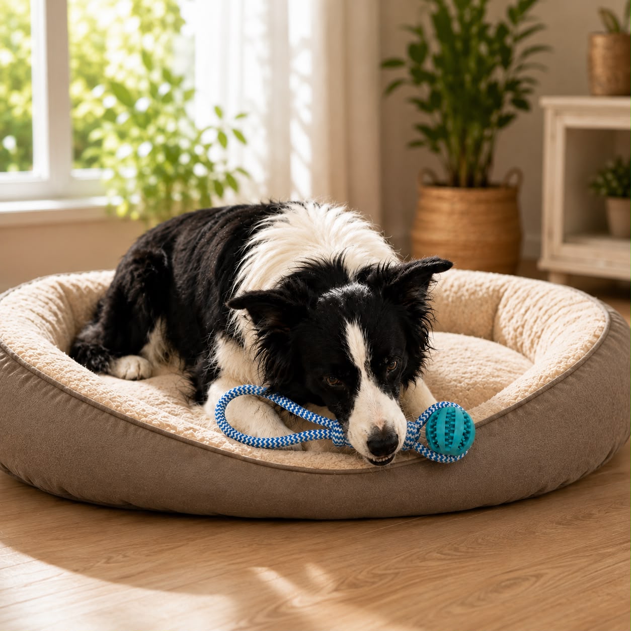 Spielzeug Ball & Seil 🐾 Zahnreinigend Anti-Langeweile für Hunde