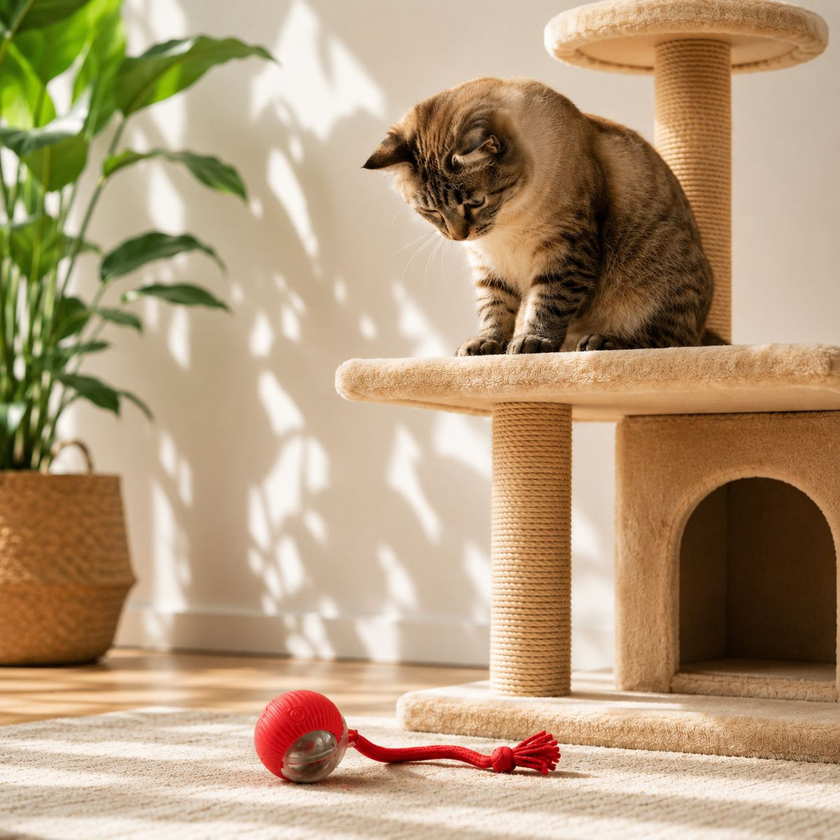 Balle Interactive Automatique 🐾 Jouet Intelligent Rechargeable pour Chat & Petit Chien