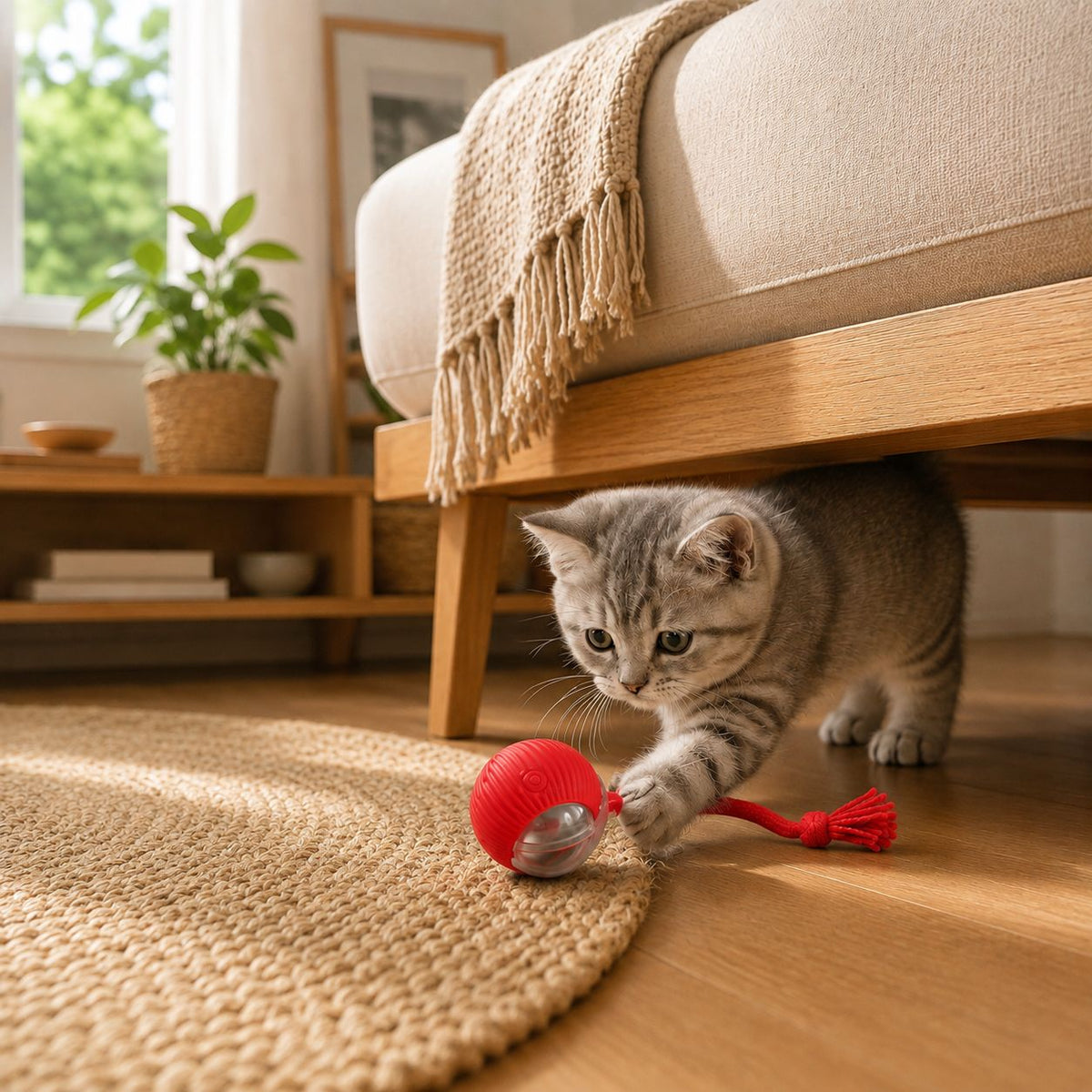 Balle Interactive Automatique 🐾 Jouet Intelligent Rechargeable pour Chat & Petit Chien