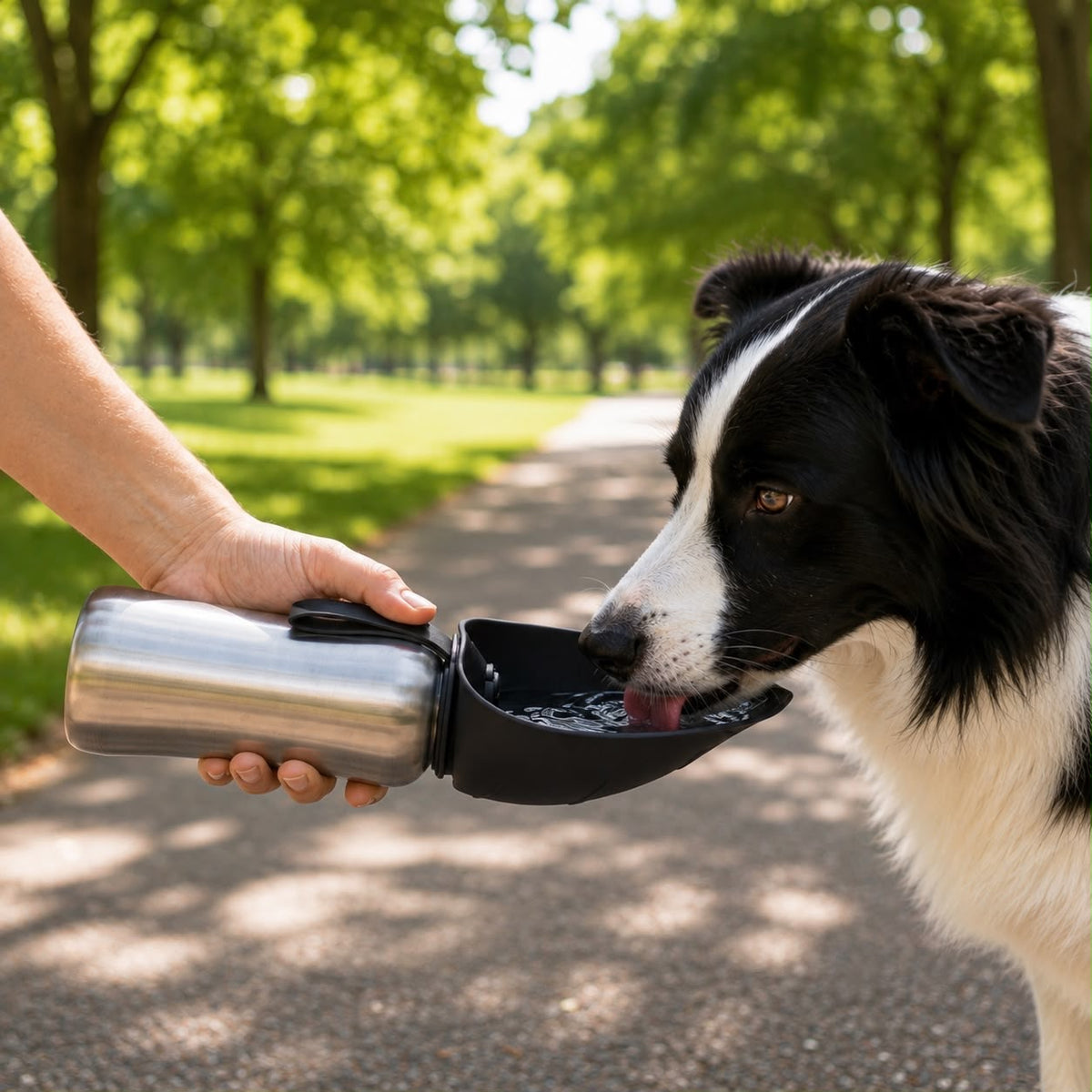 Gourde Inox Truffe & Co — Bol Intégré Anti-Fuite pour Chien
