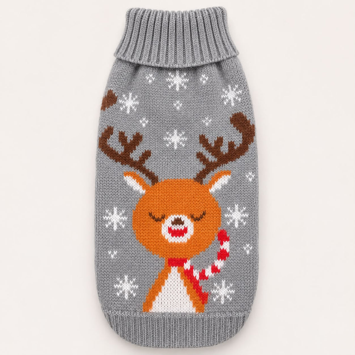 Christmas dog jumper – grey reindeer