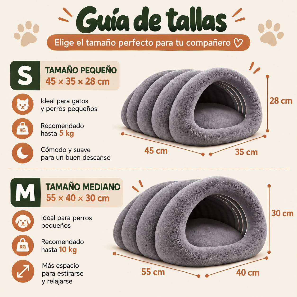 Guia de tallas del iglu Truffe & Co