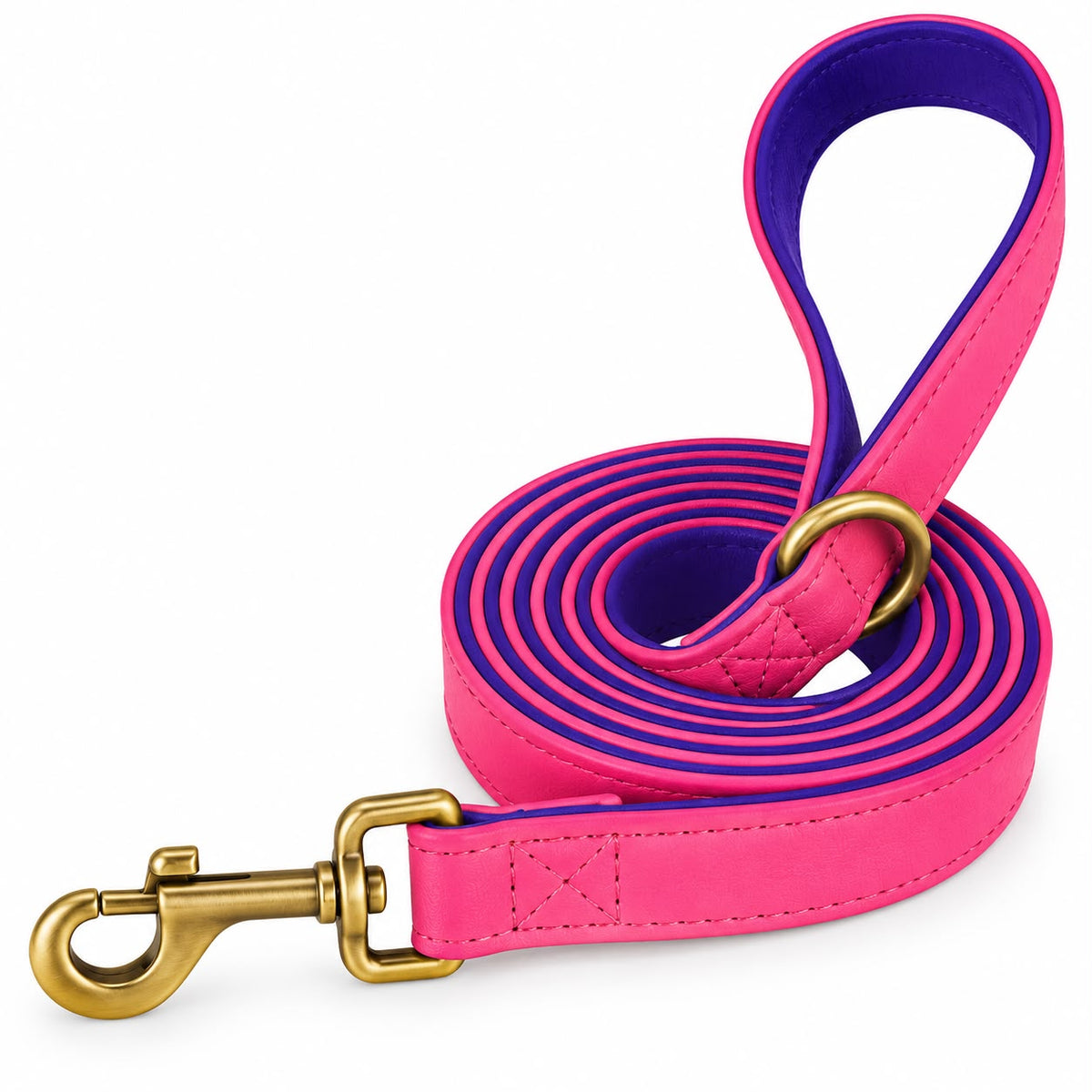 Laisse en cuir rose assortie Truffe & Co