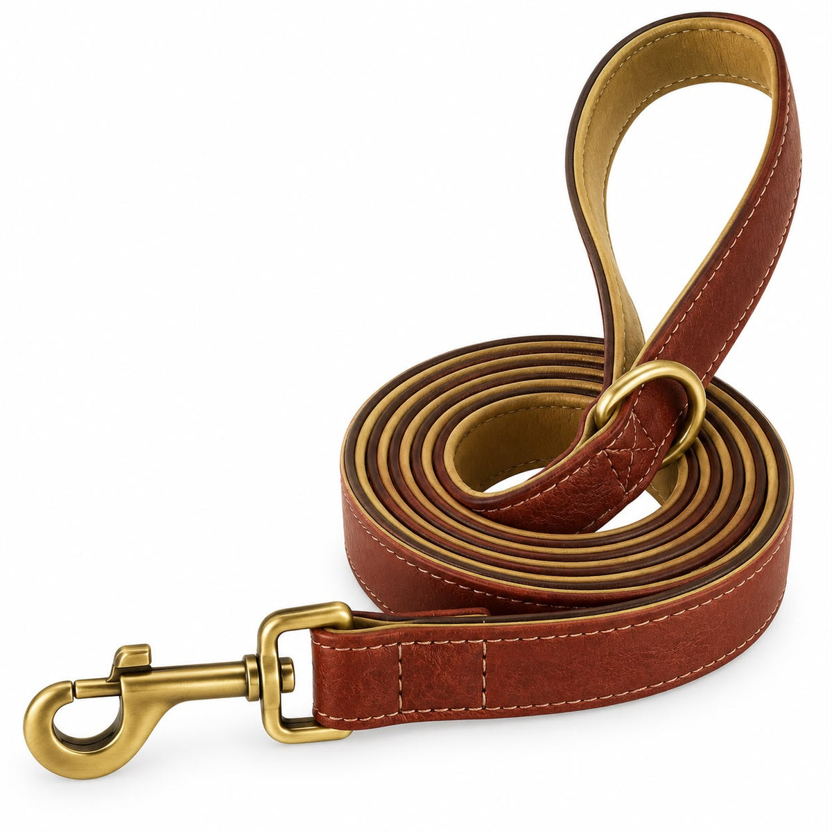 Laisse en cuir marron assortie Truffe & Co