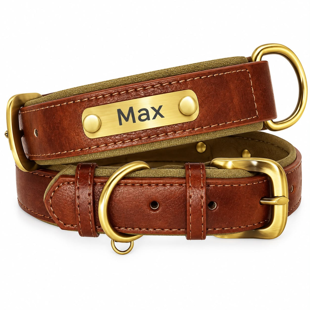 Collier en cuir marron personnalise Truffe & Co