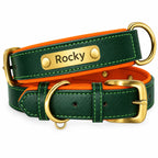 Collare in pelle verde personalizzato Truffe & Co